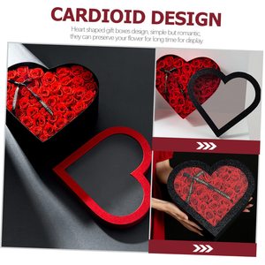 Cajas de Regalo de Cartón Negro en Forma de Corazón Personalizadas <span class=keywords><strong>con</strong></span> Ventana, Estilo Romántico para Regalos Personalizados - Product Image 3
