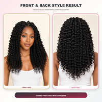Extensions Synthétiques Bouclées en Fibre Haute Température pour Crochet 3D Bohemian Twist, 20 Pouces, 150g, 3 Pièces, 36 Brins, Vente en Gros