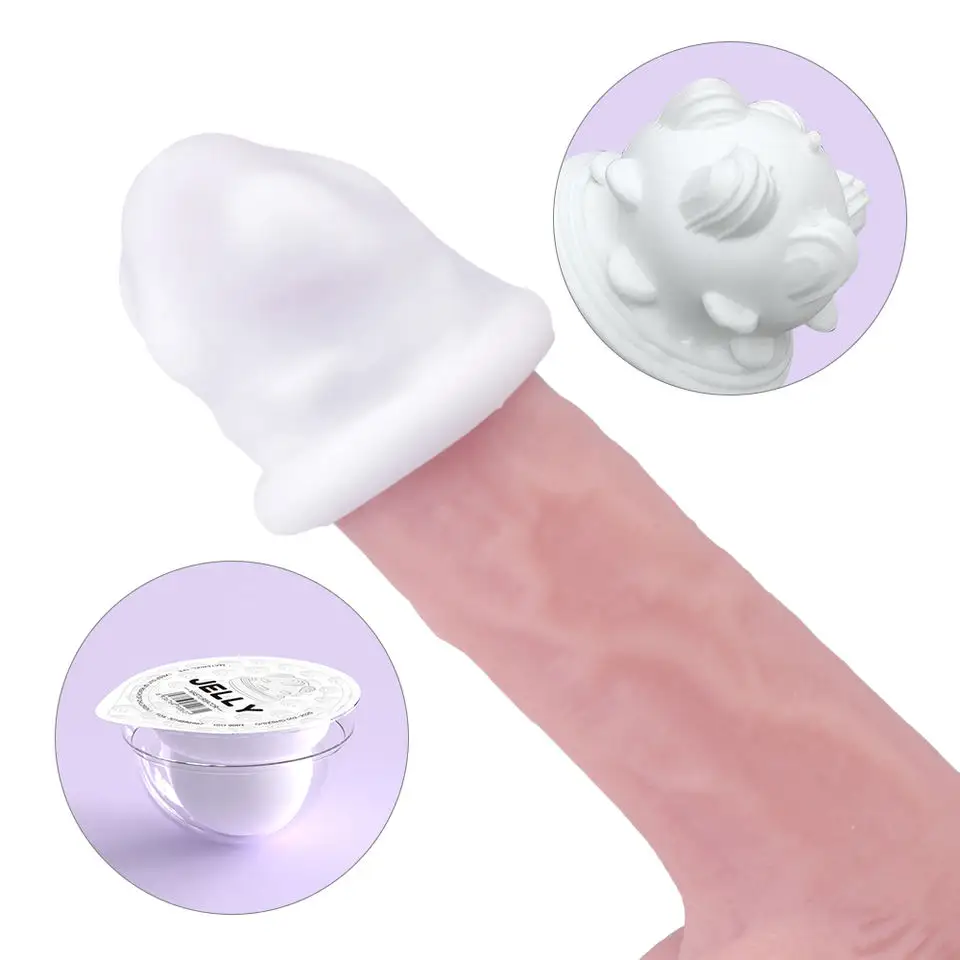 Juguetes sexuales para hombres, masajeador de pene con forma de gelatina, glande, masturbación, 1 dólar, productos al por mayor, súper barato