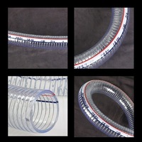 Manguera de PVC Transparente de 2 Pulgadas Reforzada con Alambre de Acero, Grosor de Pared de 3 mm, para Succión y Descarga de Bombas de Agua