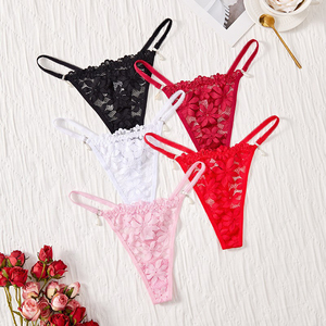 Tanga <span class=keywords><strong>de</strong></span> Encaje Transpirable para Mujer, Ropa Interior <span class=keywords><strong>de</strong></span> Cintura Baja, Sexy, con Perlas, Tanga Erótica para Mujer - Product Image 5