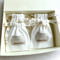 Sacs à cordon en coton anti-poussière avec logo personnalisé, pochettes anti-poussière en coton, petites pochettes cadeaux réutilisables pour souvenirs et cadeaux artisanaux