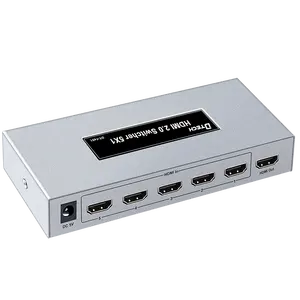 OEM 2K 4K @ 60HZ HDMI Switcher 5X1 Plug & Play DC5V1A Prata Adaptador de Alimentação HDMI SWITCH 5 Portas com Controle Remoto IR para PC TV