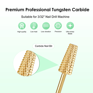 Đầu mài móng tay bằng cacbua, hình trụ thon lớn 6.6mm, bán buôn nhà máy, 3/32 inch, dùng cho máy mài móng điện - Product Image 2