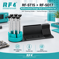 Étagère de rangement multifonctionnelle RF4 ST15 + SD17 et jeu de tournevis 360 °   Support rotatif à serrage rapide pour réparation et rangement d'outils