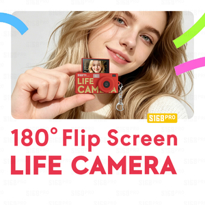 어린이를위한 1080P HD 미니 디지털 카메라 플립 커버 레트로 포켓 엄지 키 체인 펜던트 카메라 휴대용 셀카 비디오 레코더 선물 - Product Image 2