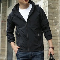 Blouson bomber léger brodé pour homme, style décontracté, coupe-vent, à capuche, pour la randonnée, fin, transfrontalier