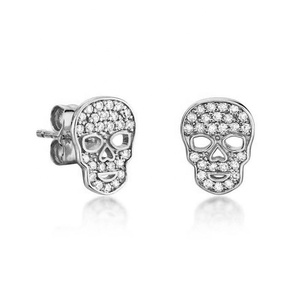 Gemnel fashion jewelry <span class=keywords><strong>orecchini</strong></span> in <span class=keywords><strong>argento</strong></span> sterling 925 con <span class=keywords><strong>teschio</strong></span> di diamanti da donna - Product Image 3