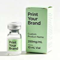 Emballage individuel pour flacons de 3 ml et 10 ml, flacons Pepti, étiquette et boîte holographiques brillantes pour flacon de 3 ml