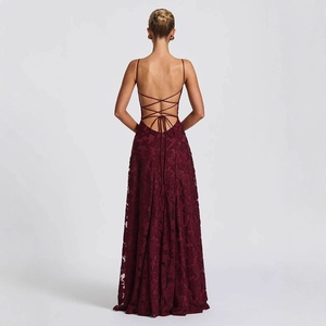 Vestido de Tirantes Sexy Color Vino Tinto, Estilo Europeo y Americano, Nueva Moda Versátil para Mujer, Estilo <span class=keywords><strong>Chica</strong></span> Picante - Product Image 2