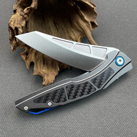 Couteau pliant de haute qualité avec manche en fibre de carbone, EDC, camping en plein air, couteau tactique portable, survie, auto-défense, couteau de poche