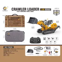 Nouvelle Version : Excavatrice et Bulldozer Télécommandés Électriques Réalistes à l'Échelle 1:50, 12 Canaux, en Alliage, sur Chenilles, Portée 30m, Modèle Expert