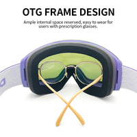 Gafas de Esquí de Moda de Fábrica, Logotipo Personalizado, Lente Extraíble de 90 Grados, Lente Magnética, OEM ODM, Gafas Profesionales Abatibles para Snowboard