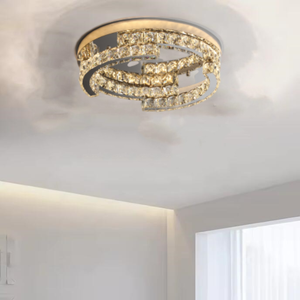 Lámpara colgante de cristal de lujo moderna, Base elegante luz de techo de acero inoxidable, suministro de fábrica, luz de techo LED - Product Image 4