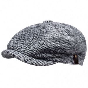 Casquette Gavroche Homme 8 Panneaux Tendance à Motif Chevrons – Vente en Gros à Prix Abordable - Product Image 3
