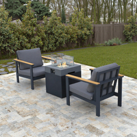 Table de foyer à gaz carrée en aluminium de 22 pouces