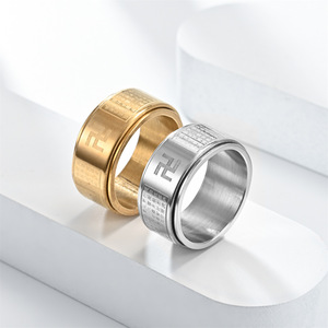 Ansia Fidget Spinner anelli per uomini donne buddhismo svastiche in acciaio inox girevole anello Punk gioielli Anti Stress - Product Image 2