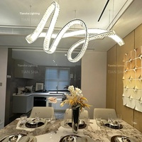 Lustre LED en cristal de luxe sur mesure pour la réception d'hôtel, la table de restaurant, la villa haut de gamme, installation à double usage