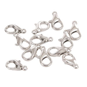Chiusure a Moschettone Ilan 12mm Placcate Argento, Accessori per Gioielli, Confezione da 12 Pezzi - Product Image 1