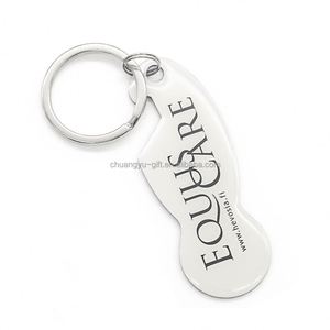 Shopping Trolley Token Personalized Stainless Steel Shopping Cart Trolley Chips Supermarket Coin Token 1EURO <b>Keychain</b> - Product Image 6