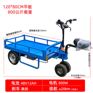 รถสามล้อไฟฟ้าบรรทุก 48V รับน้ำหนัก 200-300 กก. แบบเปิด สำหรับขนส่ง - Product Image 3
