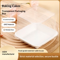 Boîte d'emballage transparente carrée en PET lavable pour gâteaux roulés et sandwichs, idéale pour les desserts et pâtisseries Shufulei à la pêche