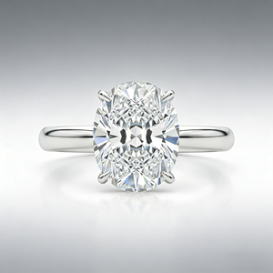 Custom S925/10K/14K/18K Solid <b>Gold</b> 2.50Ct Oval Lab Grown Diamond Engagement <b>Ring</b> VVS-VS Quality Brilliant Cut Jewelry - Product Image 3