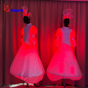 Trajes de baile de fiesta de desgaste de fibra óptica LED de color zanco - Product Image 3