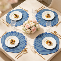 Napperons personnalisables en tissu brodé, napperons de table en forme d'éventail de qualité supérieure, idéaux pour les mariages, les fêtes, les banquets et les événements d'anniversaire