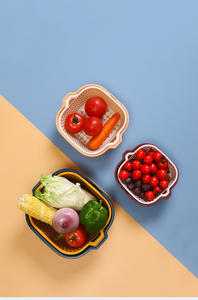 Lot de 6 paniers de lavage double couche WDD589 pour légumes et fruits, égouttoir de cuisine épaissi et polyvalent, vente en gros - Product Image 4