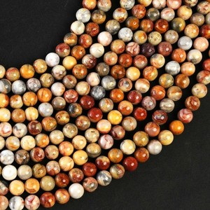 Perles rondes lisses d'agate de dentelle folle naturelle pour la fabrication de bijoux 4mm 6mm 8mm 10mm perles en vrac au prix de gros pour Alibaba en vrac - Product Image 1
