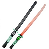 Pedang Samurai LED Katana Bercahaya Lampu Kelap-Kelip Bilah Berpendar untuk Souvenir Pesta Perlengkapan Acara Cosplay Grosir Stok Banyak
