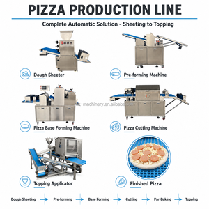 Nueva Línea <span class=keywords><strong>de</strong></span> Producción <span class=keywords><strong>de</strong></span> Pizza Congelada con Horno Eléctrico para Formar Pizzas, Distribuidor <span class=keywords><strong>de</strong></span> Ingredientes y Línea <span class=keywords><strong>de</strong></span> Congelación - Acero Inoxidable 304 - Product Image 2