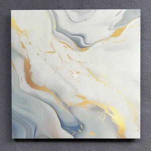 Carrelage de sol en porcelaine poli de luxe moderne personnalisé imprimé avec un aspect de marbre bleu or 600x600 pour salon et chambres à coucher - Product Image 5