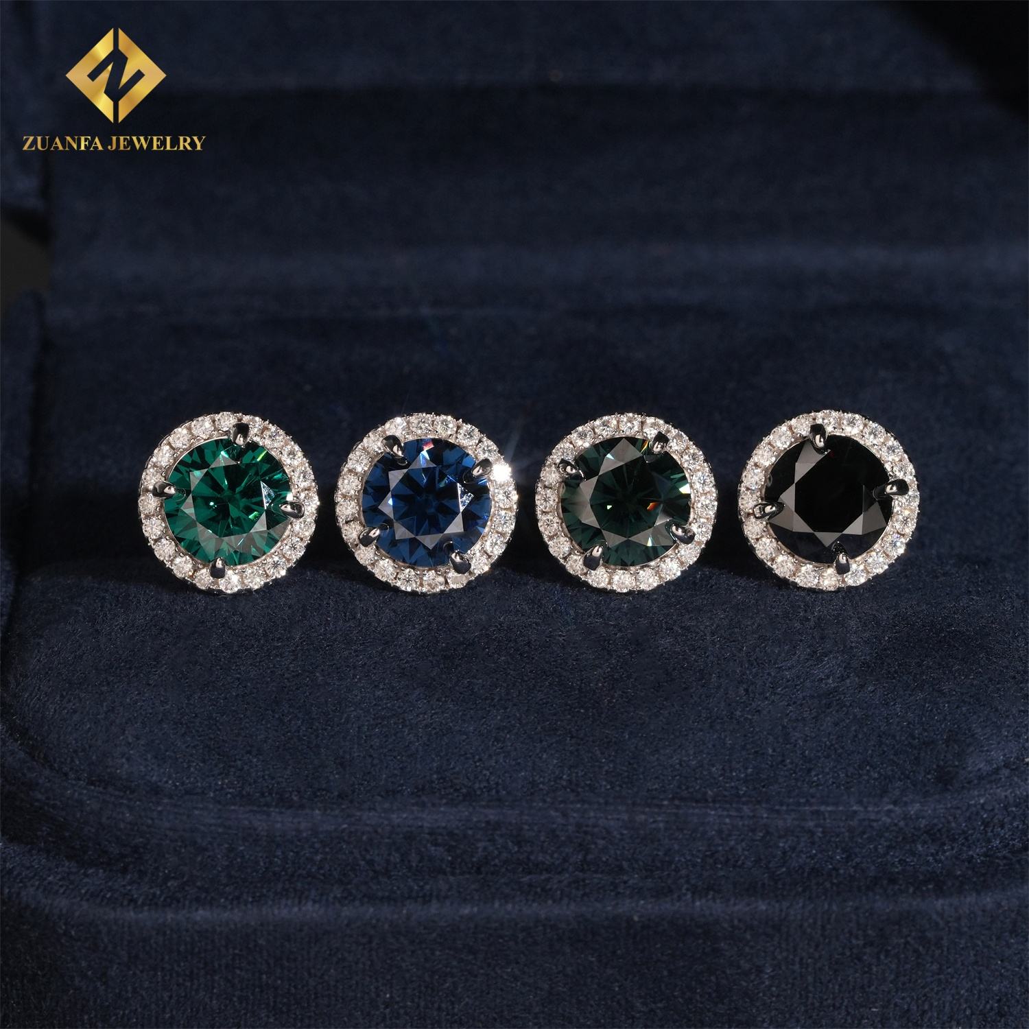 Silver -green moissanite