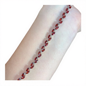 High Quality Wholesale Children's Classic Fashion 925 Sterling Silver Natural <b>Garnet</b> Jesus Charms <b>Bracelet</b> for Party Gift - Product Image 4