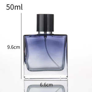 Baja MOQ 30ML 50ML Hombres Oscuro Gradiente Azul Rectángulo Vidrio Perfume Spray Botellas Con Tapa - Product Image 6