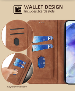 Étui de téléphone en cuir de luxe avec béquille pour Samsung <span class=keywords><strong>Galaxy</strong></span> A56 A55 A54 A53 A35 A34 A16 A15 avec porte-cartes magnétique - Product Image 4