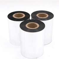Fineray pita Transfer termal Resin standar YD316 110mm * 300m pita Printer Label warna hitam kompatibel
