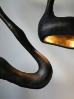 Glasfaser Skulpturale Stehlampe Abstrakte Kunst Skulptur Bodenleuchte FRP Gebogene Stehlampe für Wohnzimmer Villa Hotel