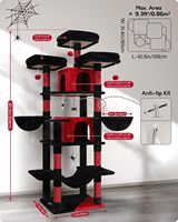 Torre para Gatos Starmoon para Gatos de Interior com Poste Arranhador, Rede, Plataformas, Condomínios e Cesto Suspenso Halloween