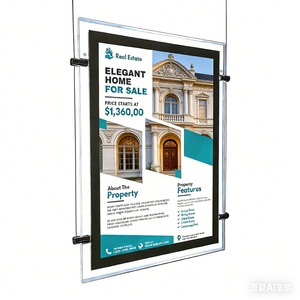 Panneau suspendu immobilière en acrylique cristal avec éclairage LED, étanche, haute luminosité, boîte à lumière couleur personnalisable - Product Image 1