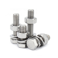 Baut kepala segi enam 304 316 baut hex baja tahan karat dan mur M3 M4 M5 M6 M8M10 M12 M14 M16 sekrup segi enam Baja seng