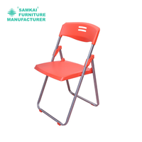 Chaises pliantes en plastique blanches empilables SK-ZDY-C005 pour l'usage commercial extérieur de noce