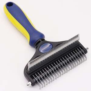 2-in-1 Double-Headed Stainless Steel Pet Grooming <b>Brush</b> Custom Size ABS Material Deshedding & Knot-Opening Feature <b>for</b> <b>Dogs</b> Cats - Product Image 5