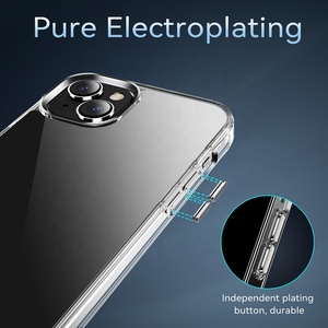 Premium elettrolitica pulsanti acrilico PC <span class=keywords><strong>e</strong></span> TPU ad alto spazio chiaro custodie per telefono cellulare per <span class=keywords><strong>iPhone</strong></span> X XS XR 11 12 13 <span class=keywords><strong>14</strong></span> 15 Pro Max - Product Image 3