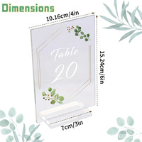 Cartes de table rectangulaires transparentes en acrylique style occidental 4x6 avec impression numérique de fleurs et numéros de table floraux