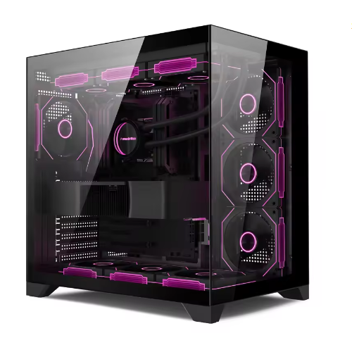Gamer-X Custom White Micro ATX Full Tower Steel Computer Case with RGB Lighting Side Panel Window and Front Ports in Stock