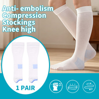 Chaussettes de compression unisexes mi-hautes 13-18 mmHg antidérapantes d'épaisseur moyenne pour la circulation sédentaire et debout