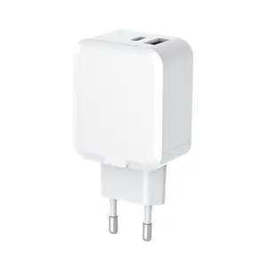 Europe standard AC plug ETL approved PD mode dual output 2 charging port 38W travel charging adaptor